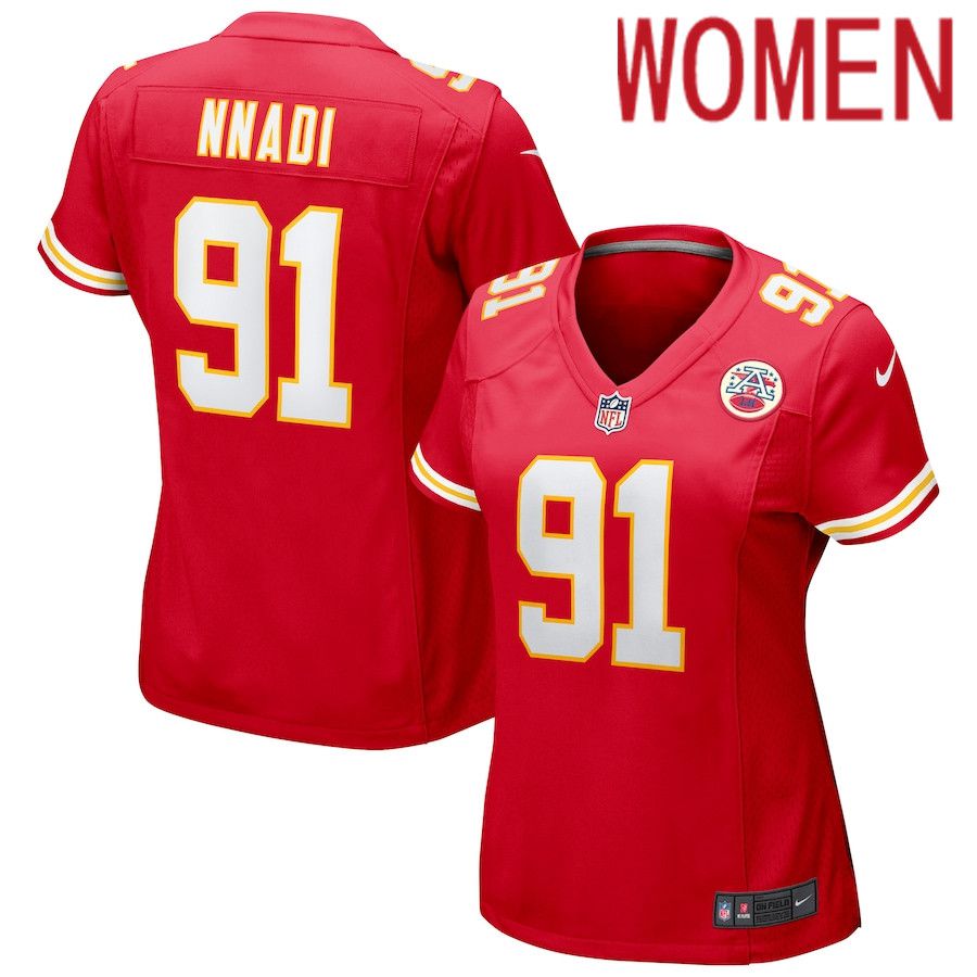 Women Kansas City Chiefs 91 Derrick Nnadi Nike Red Game NFL Jersey